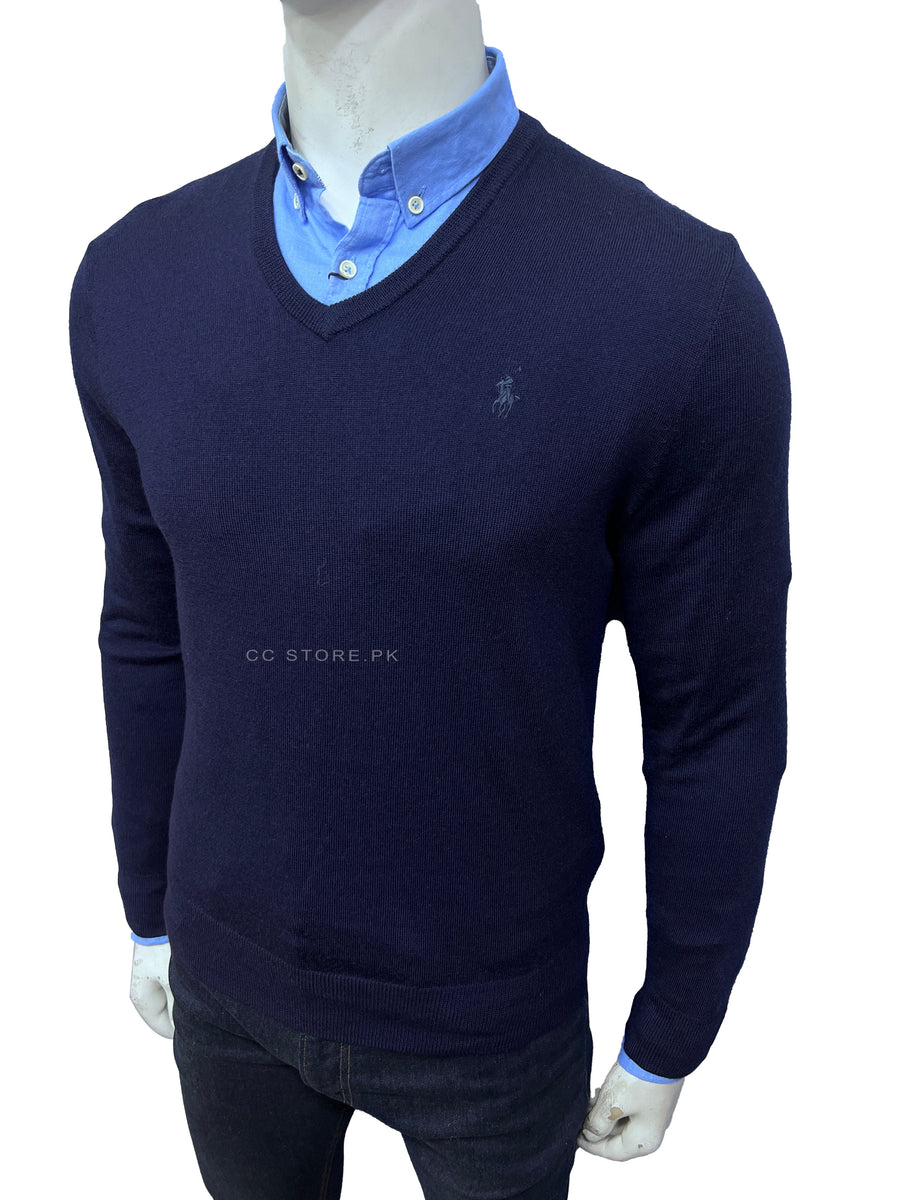 トップス ENNOY MERINO WOOL SWEATER (NAVY) L ENNOY MERINO WOOL SWEATER (NAVY) L RL V-Neck Washable Merino