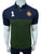 HKT Crest Logo Pieced Panel Navy/Green Polo