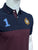 HKT Crest Logo Pieced Panel Navy/Maroon Polo