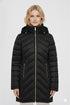 MK Women Long Line Removable Hood Black Puffer Jacket