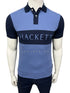 Hackett Slim Fit Sleeve Crest Logo Mid Blue Polo