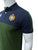 HKT Crest Logo Pieced Panel Navy/Green Polo