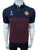 HKT Crest Logo Pieced Panel Navy/Maroon Polo