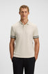 HB Slim Fit Striped Cuffs Beige Polo