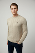 RL Cable Knit Cotton Beige Sweater
