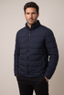 CK Black Horizontal Infinite Stretch Navy Blue Puffer Jacket
