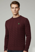 RL Cable Knit Cotton Maroon Sweater