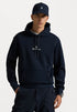 RL Logo Double Knit Navy Blue Hoodie
