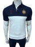 HKT Crest Logo Pieced Panel Navy/White Polo