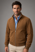 ZR Suede Funnel Neck Camel Jacket (405)