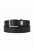 HB Silver Buckle Black Leather Belt