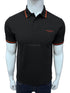 HKT Sport Tipped Collar Black Polo