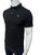 EA Plain Black Polo with Ribbed Sleeve Logo