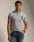 RL Custom Slim Fit Big Pony Mesh Heather Grey Polo