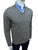 RL V-Neck Washable Merino Wool Light Grey Sweater