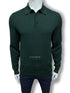 Boss Knitted Virgin Wool Long Sleeve Green Polo