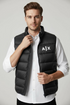 AX Logo Sleeveless Black Puffer