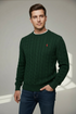 RL Cable Knit Cotton Green Sweater