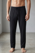 Grdno Relaxed Fit Super Soft Black Sleep Trousers