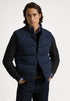 RL Houndstooth Print Estate Rib Navy Blue Vest