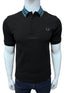 Fred Perry Jacquard Collar Black Polo