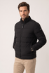 CK Black Horizontal Infinite Stretch Black Puffer Jacket