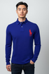 RL Slim Fit Big Pony Full Sleeves Blue Polo