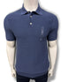 TH Cotton Waffle Knit Mid Blue Polo