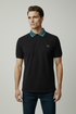 Fred Perry Jacquard Collar Black Polo