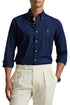 RL Slim Fit Stretch Poplin Cotton Navy Blue Shirt