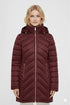 MK Women Long Line Removable Hood Maroon Puffer Jacket