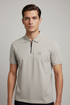 HB Passerzip Slim Fit Grey Polo