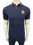 Hackett Crest Logo Solid Navy Blue Polo