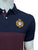 HKT Crest Logo Pieced Panel Navy/Maroon Polo