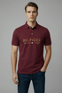 TH Regular Fit Front Embroidered Soft Cotton Maroon Polo