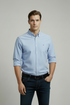 TH Regular Fit Stretch Oxford Cotton Sky Blue Shirt