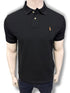 RL Custom Slim Fit Multi Colored Pony Black Polo