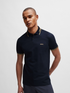 HB Slim Fit Stretch Cotton Paul Navy Blue Polo