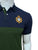 HKT Crest Logo Pieced Panel Navy/Green Polo