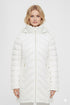 MK Women Long Line Removable Hood White Puffer Jacket