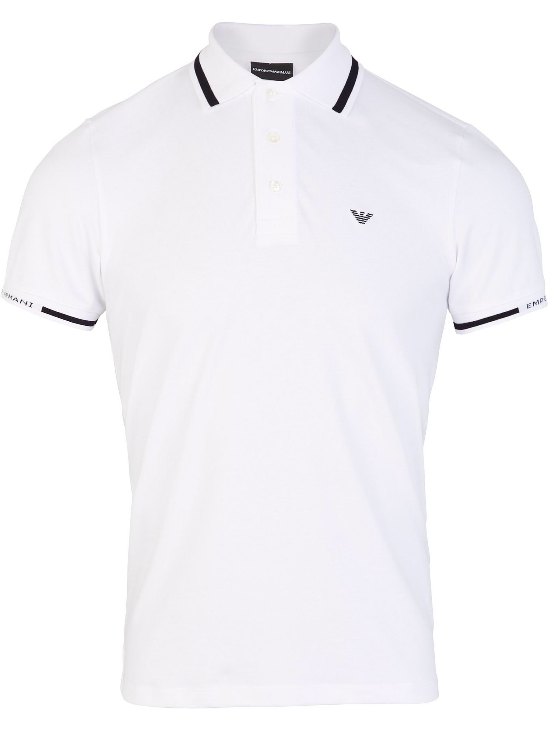 EA Slim Fit Tipped Collar White Polo Clothing Call Your Multi Brand Store