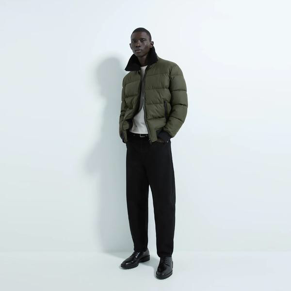 Padded jacket sales with fur collar