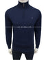 RL Merino Wool Navy Blue Half Zipper