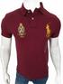 RL Big Pony Crest Logo Maroon Polo