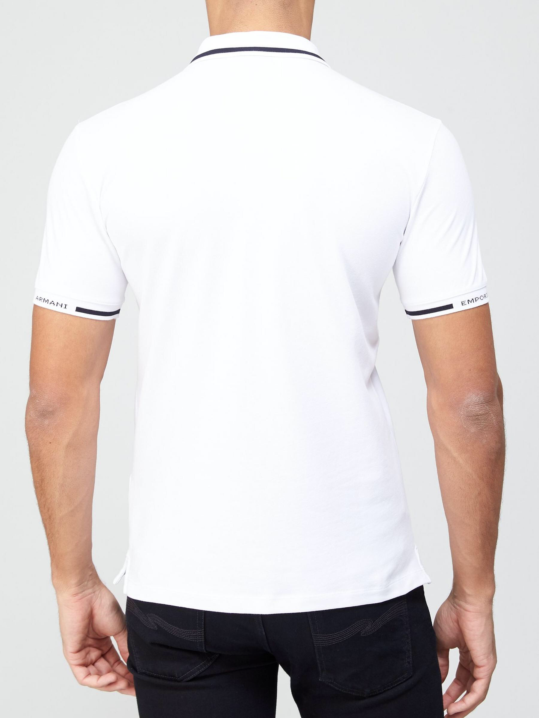 EA Slim Fit Tipped Collar White Polo Clothing Call Your Multi Brand Store