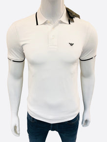 EA Slim Fit Tipped Collar White Polo Clothing Call Your Multi Brand Store