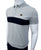 MD Slim Fit Grey With Navy Banner Polo