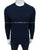 TH Cable Knit Cotton Crew Neck Navy Blue Sweater