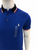 RL Tipped Collar Custom Slim Fit Mesh Blue Polo