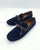 Gianfranco Bellini Suede Navy Blue Driver with Lace Detail